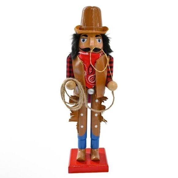Cowboy Nutcracker 15” Western Figure Womens Boys Christmas Home Decor New - Picture 1 of 15